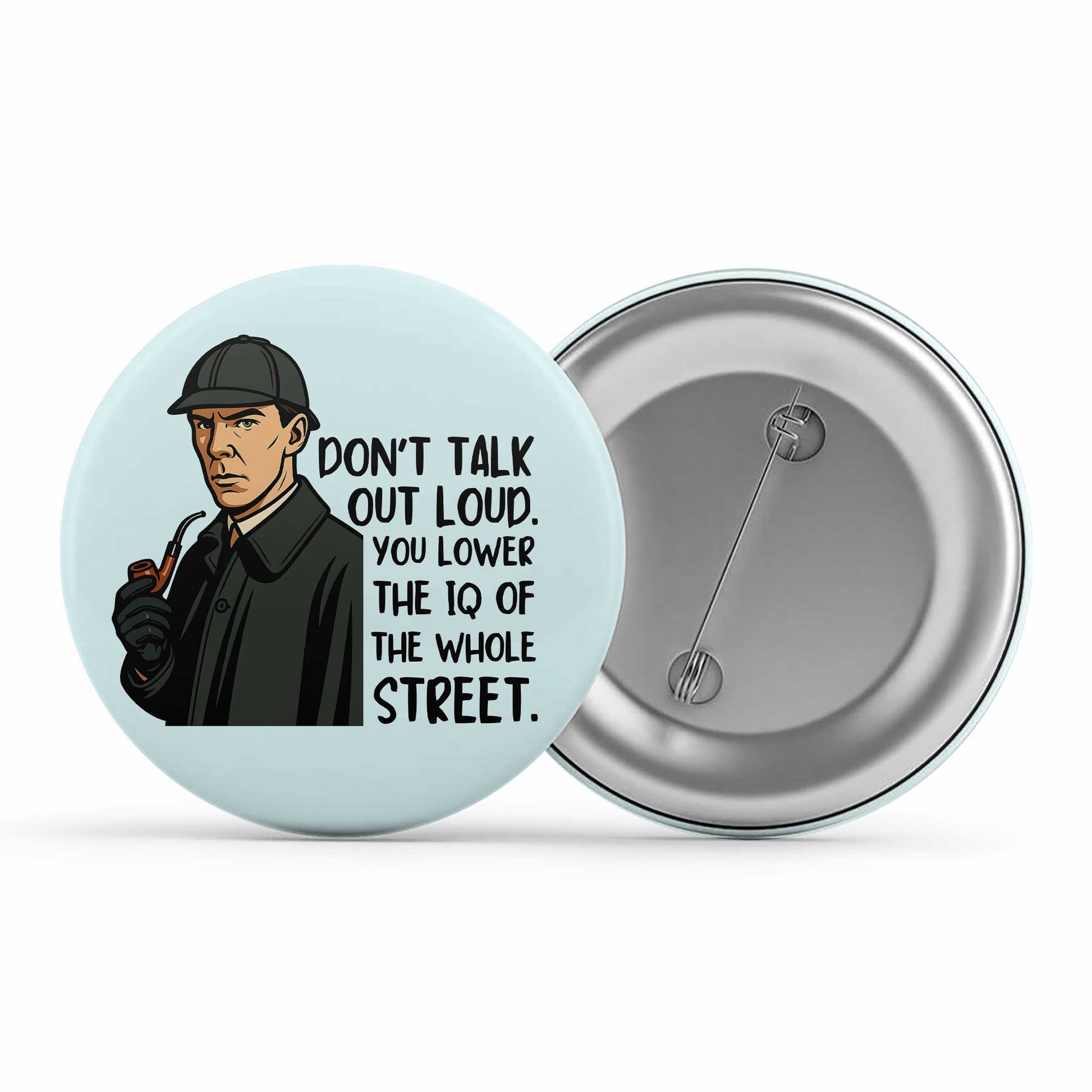 Sherlock Badge - IQ Metal Pin Button The Banyan Tee TBT