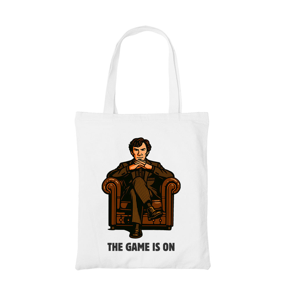 sherlock The Game Is On tote bag hand printed cotton women men unisex
