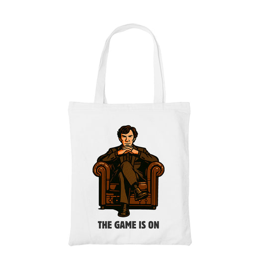 sherlock The Game Is On tote bag hand printed cotton women men unisex