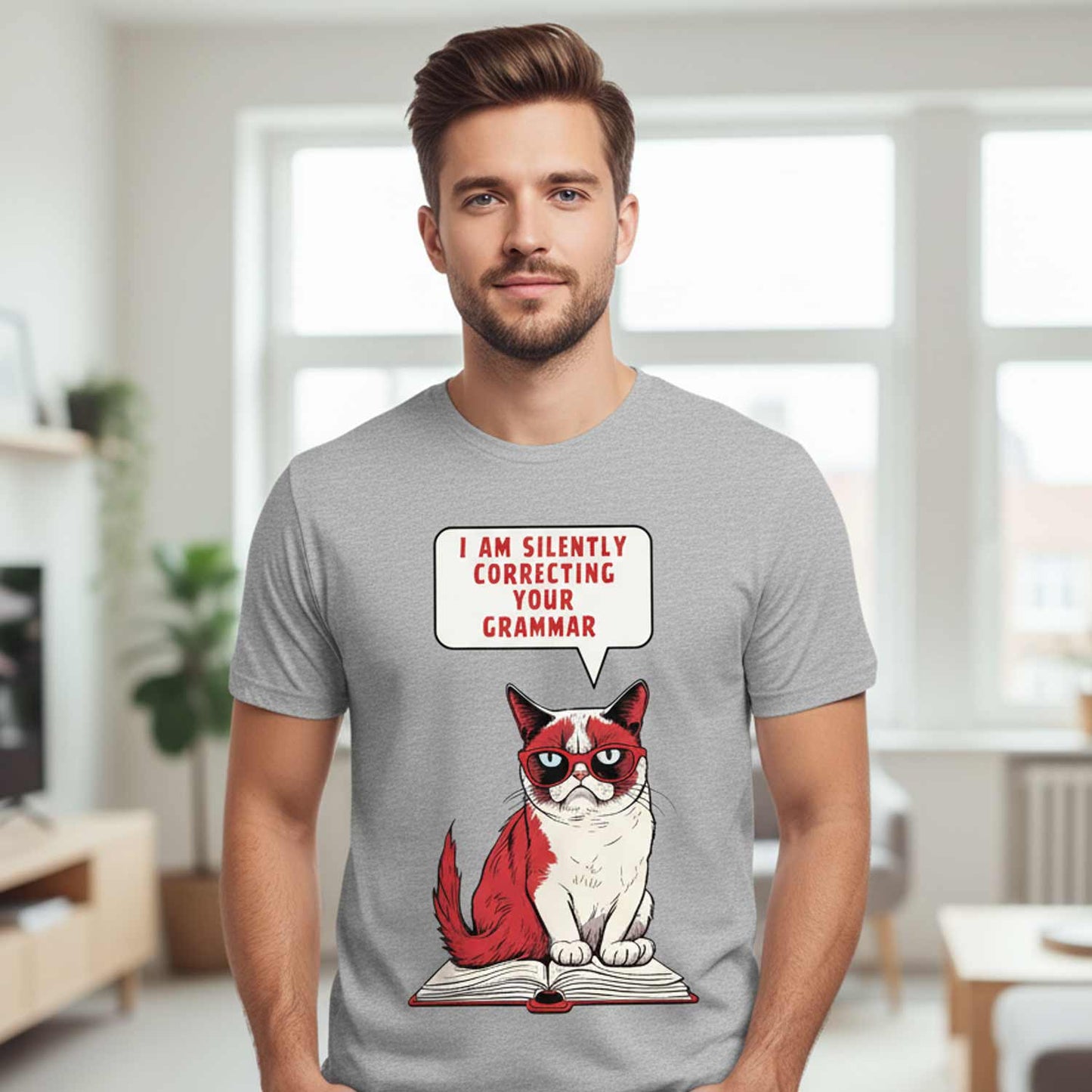 graphic silently correcting your grammar t-shirt printed graphic stylish buy online india the banyan tee tbt men women girls boys unisex gray 