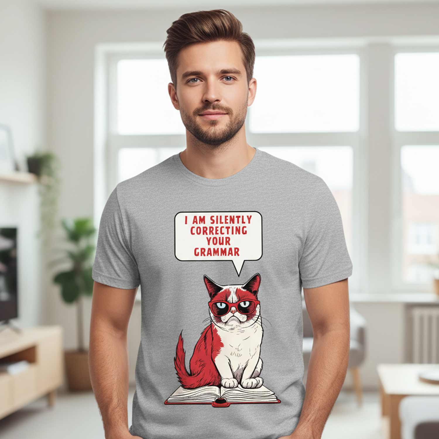 graphic silently correcting your grammar t-shirt printed graphic stylish buy online india the banyan tee tbt men women girls boys unisex gray 