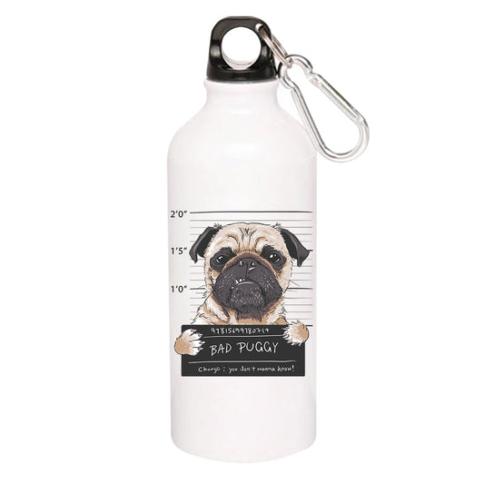 printed bad puggy sipper steel water bottle flask gym shaker printed graphic stylish buy online india the banyan tee tbt men women girls boys unisex