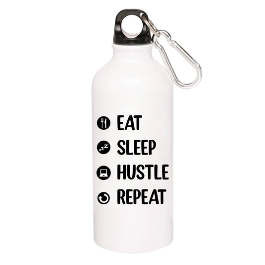 printed eat sleep hustle repeat sipper steel water bottle flask gym shaker printed graphic stylish buy online india the banyan tee tbt men women girls boys unisex