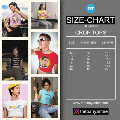 the banyan tee crop top size chart