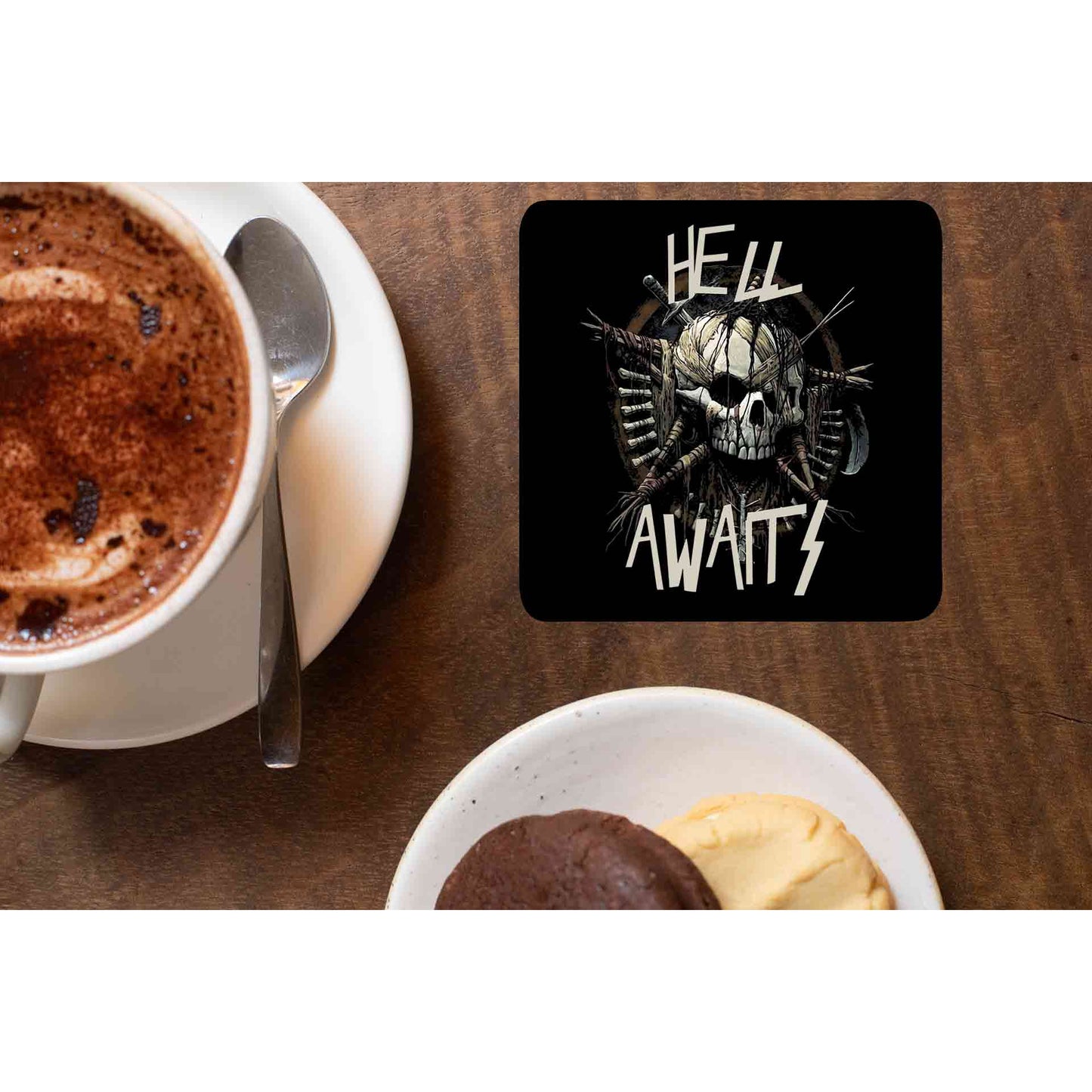 slayer hell awaits coasters wooden table cups indian music band buy online india the banyan tee tbt men women girls boys unisex