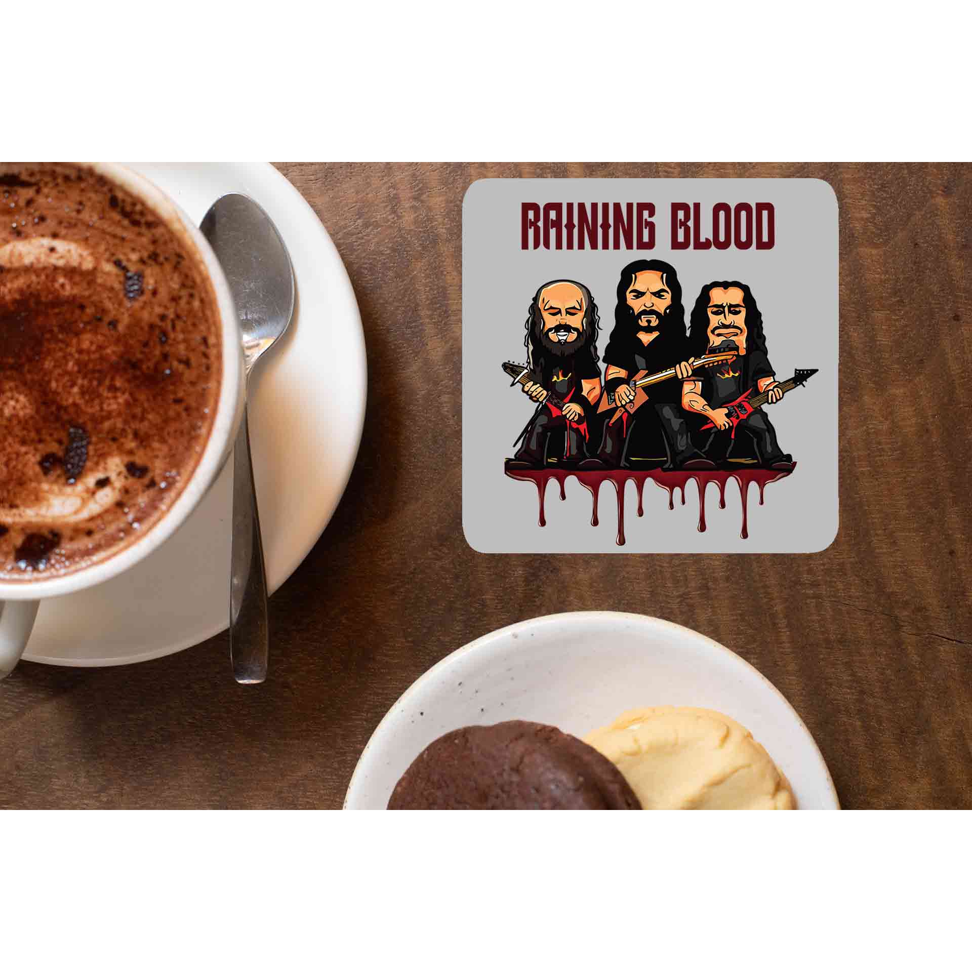 slayer raining blood coasters wooden table cups indian music band buy online india the banyan tee tbt men women girls boys unisex