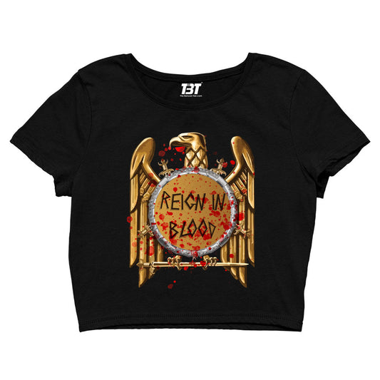 slayer reign in blood crop top music band buy online india the banyan tee tbt men women girls boys unisex black