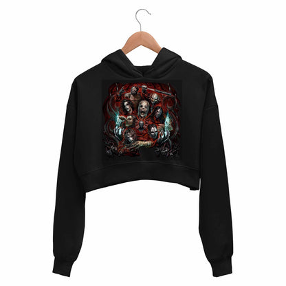 slipknot fan art crop hoodie hooded sweatshirt upper winterwear music band buy online india the banyan tee tbt men women girls boys unisex black