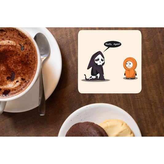 south park grim reaper coasters wooden table cups indian tv & movies buy online india the banyan tee tbt men women girls boys unisex  south park kenny cartman stan kyle cartoon character illustration grim reaper