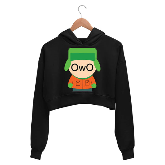 south park owo crop hoodie hooded sweatshirt upper winterwear tv & movies buy online india the banyan tee tbt men women girls boys unisex black south park kenny cartman stan kyle cartoon character illustration owo