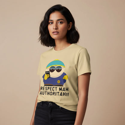 south park respect mah authoritah t-shirt tv & movies buy online india the banyan tee tbt men women girls boys unisex beige south park kenny cartman stan kyle cartoon character illustration