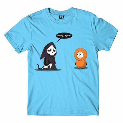 south park grim reaper t-shirt tv & movies buy online india the banyan tee tbt men women girls boys unisex Sky Blue south park kenny cartman stan kyle cartoon character illustration grim reaper