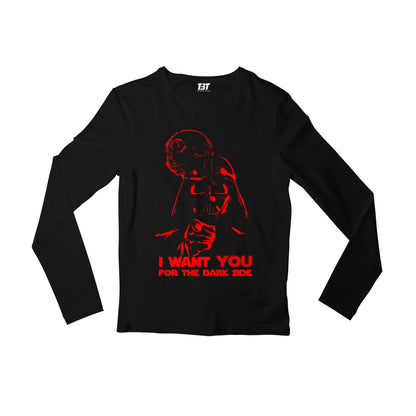 star wars i want you for the dark side full sleeves long sleeves tv & movies buy online india the banyan tee tbt men women girls boys unisex black darth vader