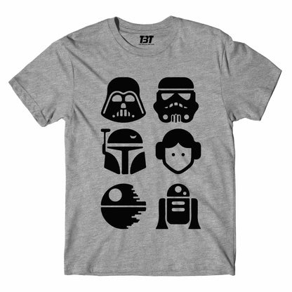 star wars star cast t-shirt tv & movies buy online india the banyan tee tbt men women girls boys unisex gray