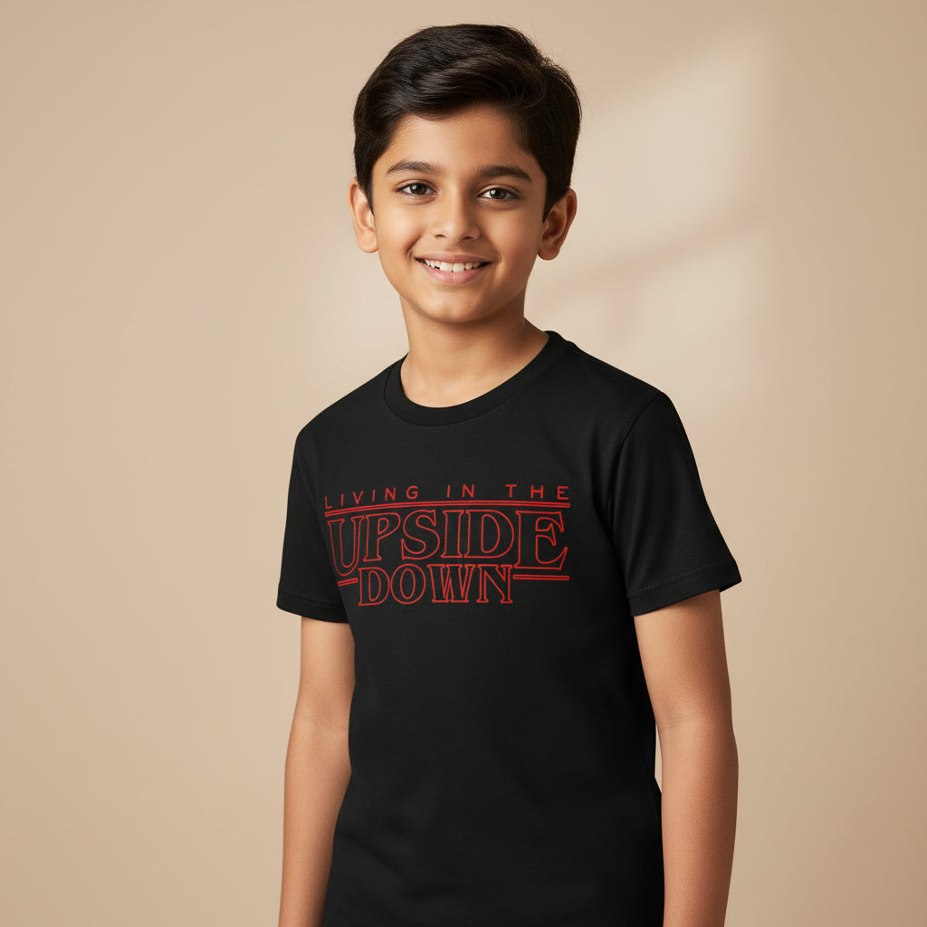stranger things the upside down t-shirt tv & movies buy online india the banyan tee tbt men women girls boys unisex black stranger things eleven demogorgon shadow monster dustin quote vector art clothing accessories merchandise