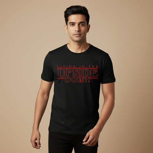 stranger things the upside down t-shirt tv & movies buy online india the banyan tee tbt men women girls boys unisex black stranger things eleven demogorgon shadow monster dustin quote vector art clothing accessories merchandise