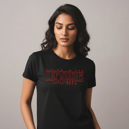 stranger things the upside down t-shirt tv & movies buy online india the banyan tee tbt men women girls boys unisex black stranger things eleven demogorgon shadow monster dustin quote vector art clothing accessories merchandise
