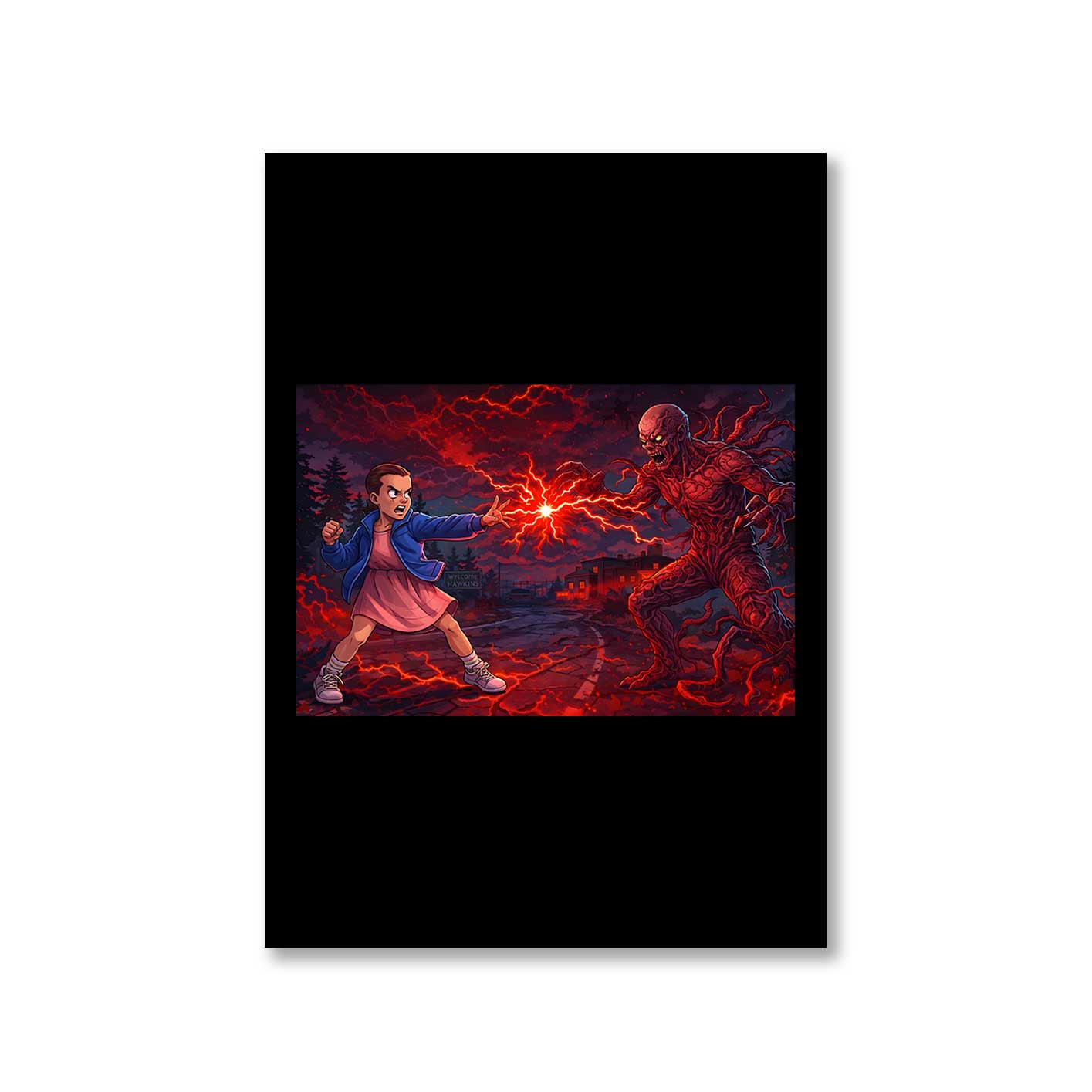 stranger things 11 vs 1 poster wall art buy online india the banyan tee tbt a4 stranger things eleven demogorgon shadow monster dustin quote vector art clothing accessories merchandise