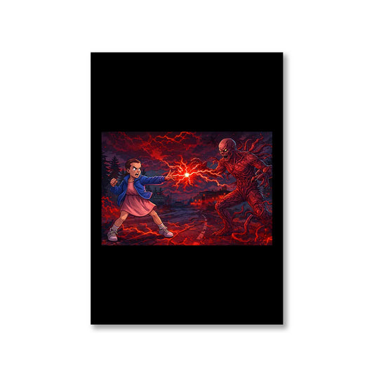 stranger things 11 vs 1 poster wall art buy online india the banyan tee tbt a4 stranger things eleven demogorgon shadow monster dustin quote vector art clothing accessories merchandise