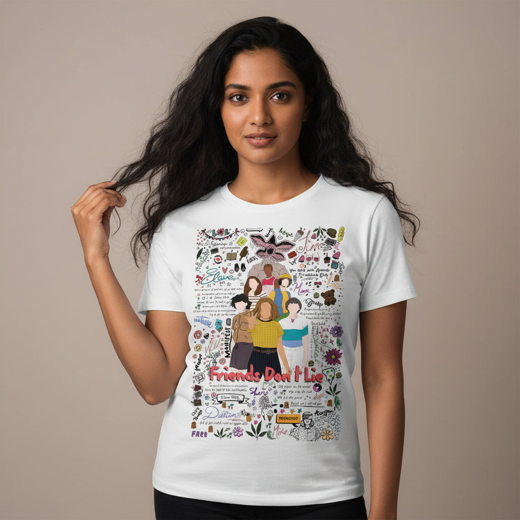stranger things the upside doodle t-shirt tv & movies buy online india the banyan tee tbt men women girls boys unisex white