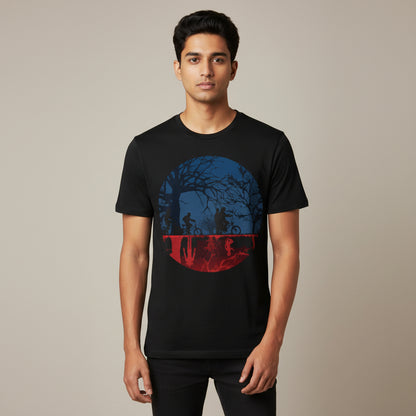 stranger things the upside down t-shirt tv & movies buy online india the banyan tee tbt men women girls boys unisex black stranger things eleven demogorgon shadow monster dustin quote vector art clothing accessories merchandise