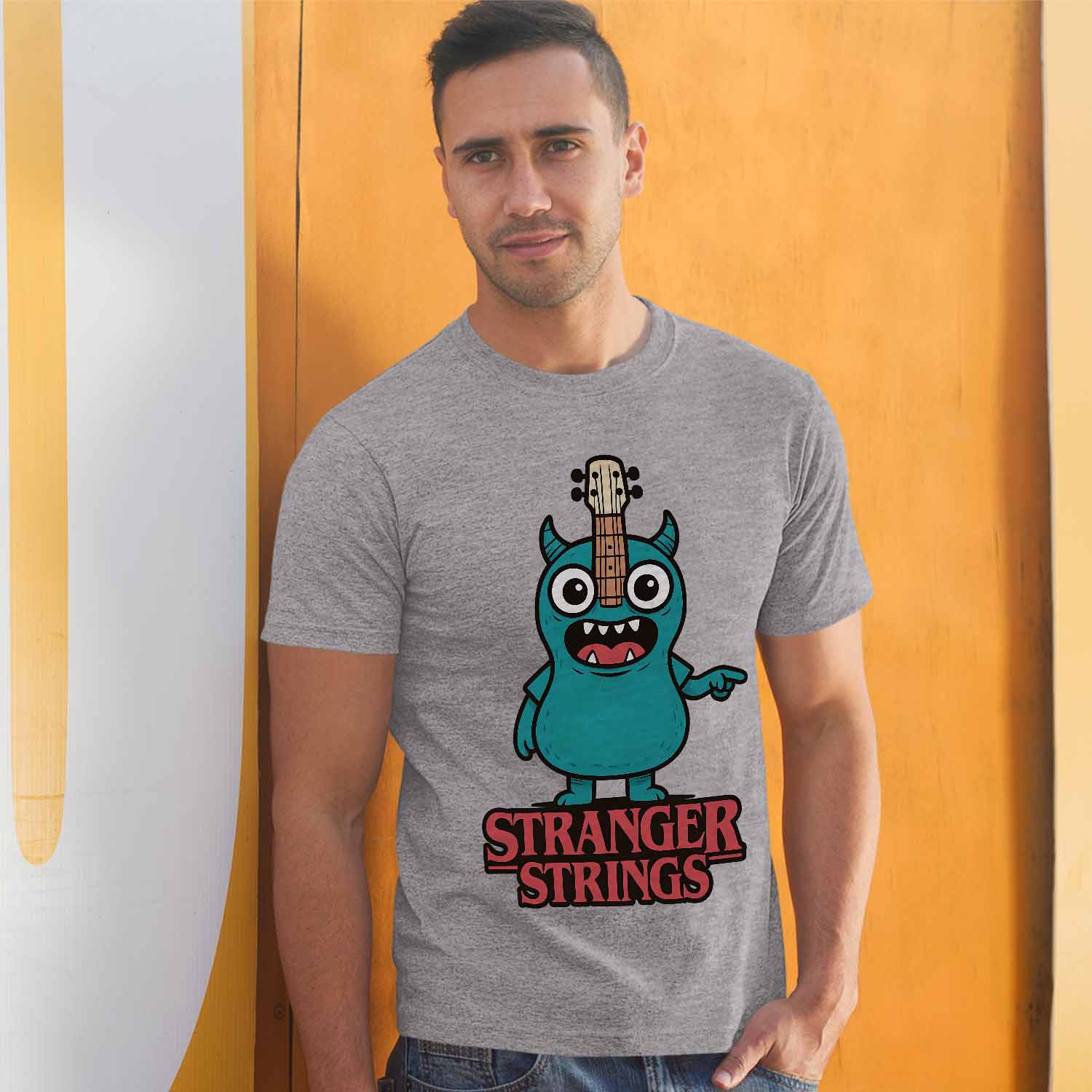 graphic stranger strings t-shirt printed graphic stylish buy online india the banyan tee tbt men women girls boys unisex gray 