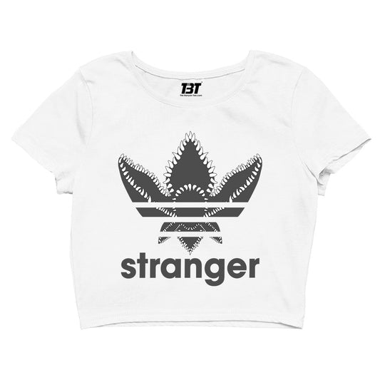 stranger things stranger crop top tv & movies buy online india the banyan tee tbt men women girls boys unisex white stranger things eleven demogorgon shadow monster dustin quote vector art clothing accessories merchandise