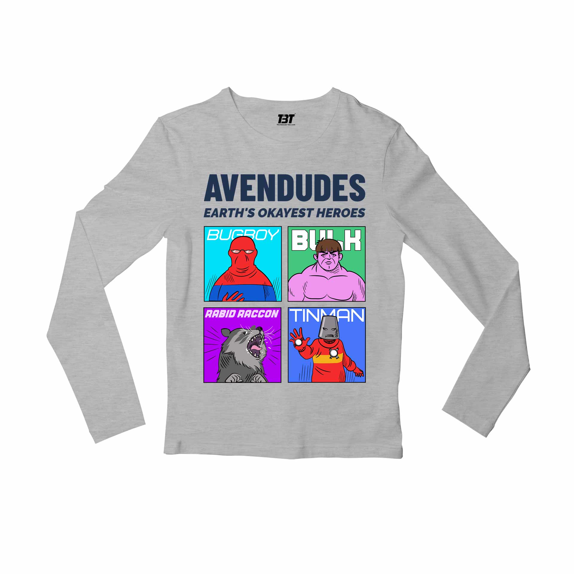 superheroes avendudes full sleeves long sleeves tv & movies buy online india the banyan tee tbt men women girls boys unisex gray