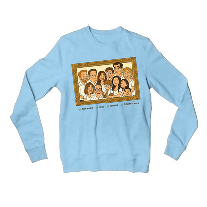 modern family the family frame sweatshirt upper winterwear tv & movies buy online india the banyan tee tbt men women girls boys unisex baby blue