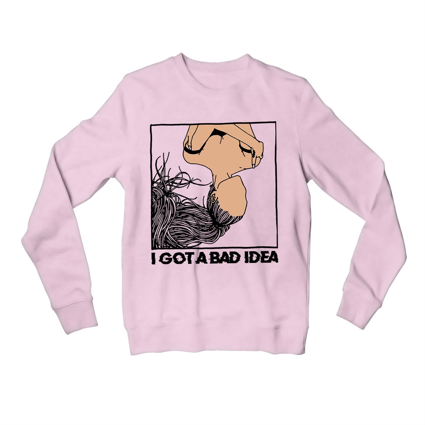 ariana grande bad idea sweatshirt upper winterwear music band buy online india the banyan tee tbt men women girls boys unisex baby pink