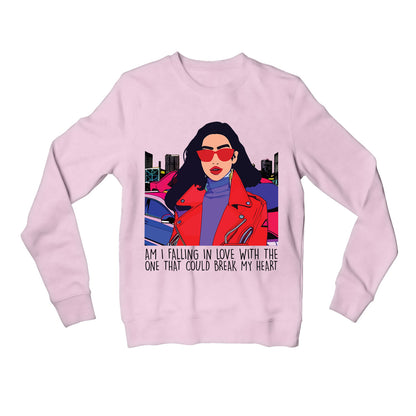 dua lipa break my heart sweatshirt upper winterwear music band buy online india the banyan tee tbt men women girls boys unisex baby pink