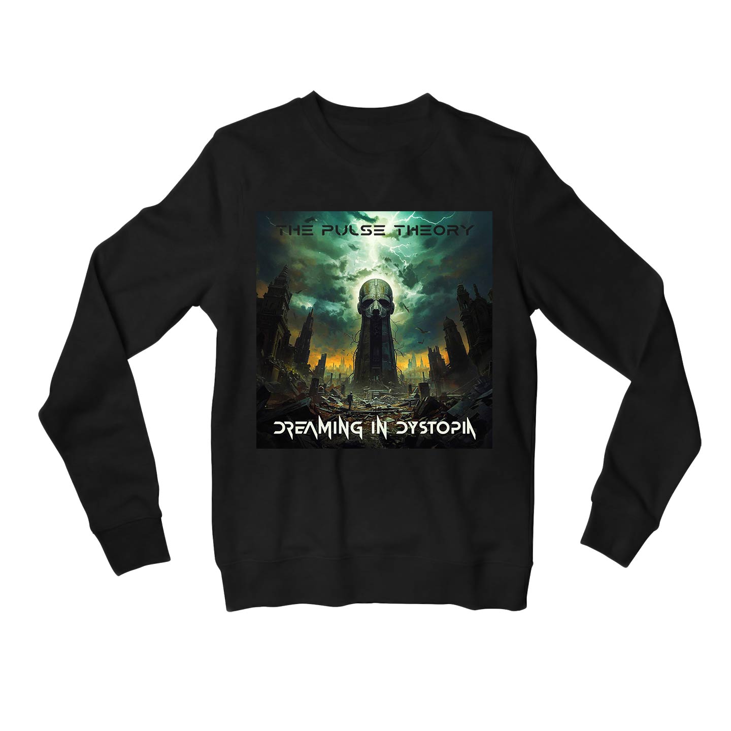 prog encounters dreaming in dystopia sweatshirt upper winterwear music band buy online india the banyan tee tbt men women girls boys unisex black
