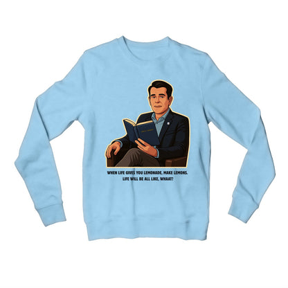 modern family make lemons sweatshirt upper winterwear tv & movies buy online india the banyan tee tbt men women girls boys unisex baby blue