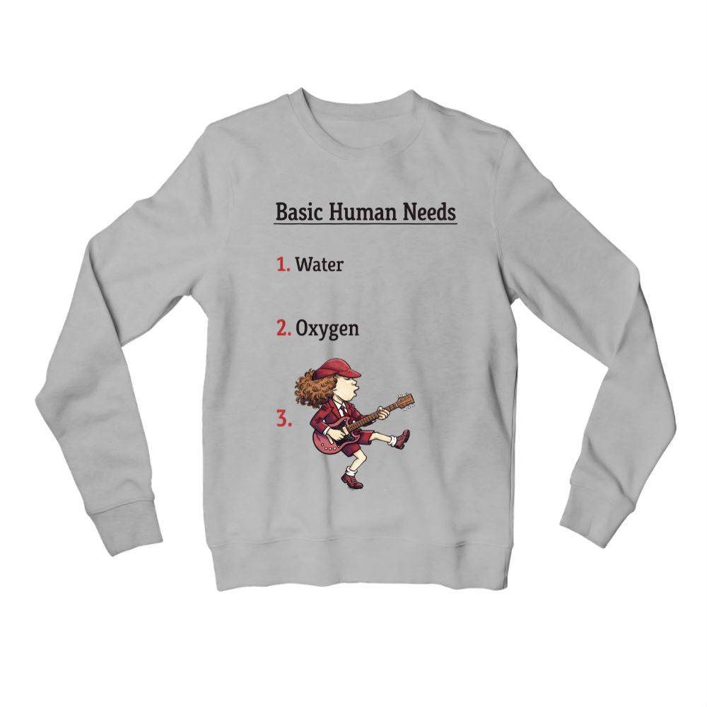 ac/dc basic human needs sweatshirt upper winterwear music band buy online india the banyan tee tbt men women girls boys unisex gray 