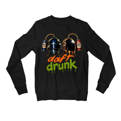daft punk daft drunk sweatshirt upper winterwear music band buy online india the banyan tee tbt men women girls boys unisex black 