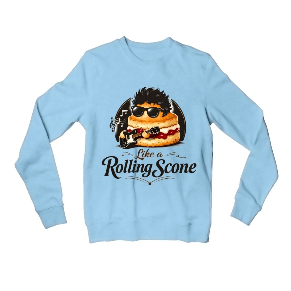 bob dylan rolling scone sweatshirt upper winterwear music band buy online india the banyan tee tbt men women girls boys unisex baby blue 