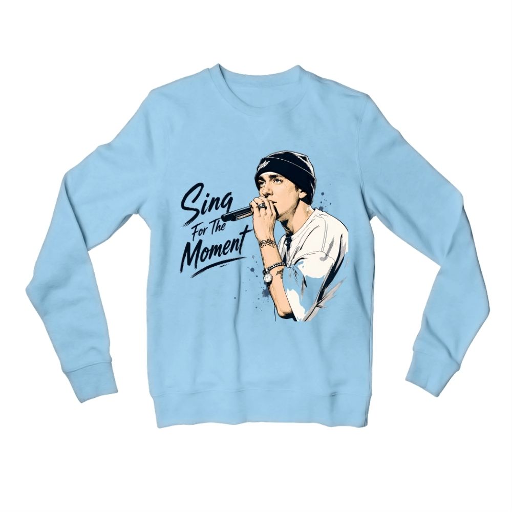 eminem sing for the moment sweatshirt upper winterwear music band buy online india the banyan tee tbt men women girls boys unisex baby blue 