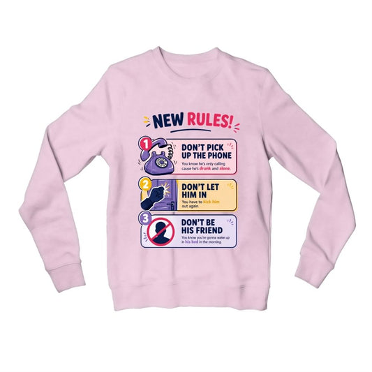 dua lipa new rules sweatshirt upper winterwear music band buy online india the banyan tee tbt men women girls boys unisex baby pink 