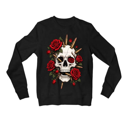 guns n' roses bullet bloom sweatshirt upper winterwear music band buy online india the banyan tee tbt men women girls boys unisex black 