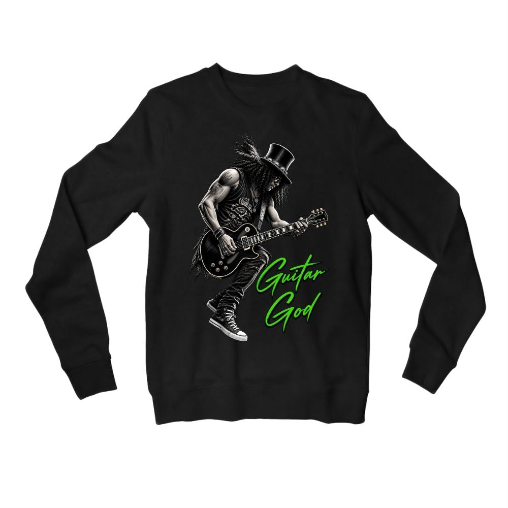 guns n' roses guitar god sweatshirt upper winterwear music band buy online india the banyan tee tbt men women girls boys unisex black 