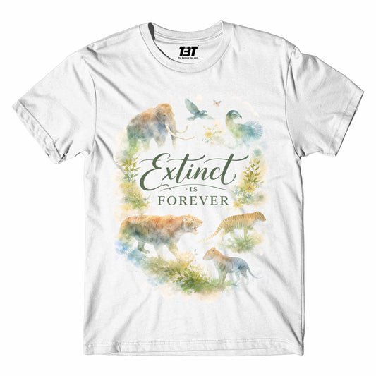 printed graphic extinct is forever t-shirt printed graphic stylish buy online india the banyan tee tbt men women girls boys unisex white