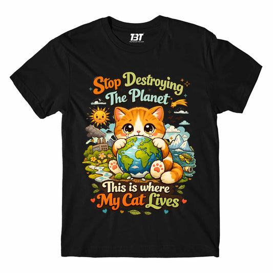 printed graphic where my cat lives t-shirt printed graphic stylish buy online india the banyan tee tbt men women girls boys unisex black