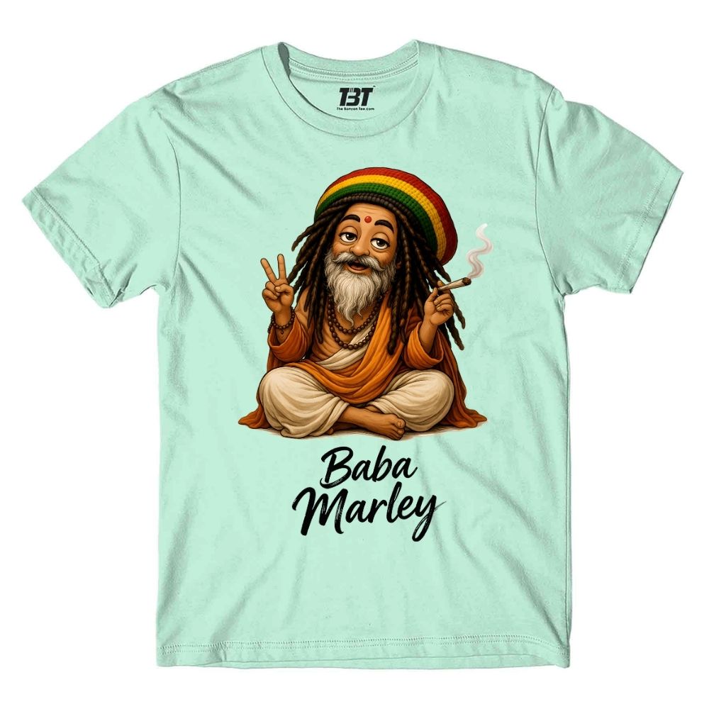 bob marley baba marley t-shirt music band buy online india the banyan tee tbt men women girls boys unisex mint 
