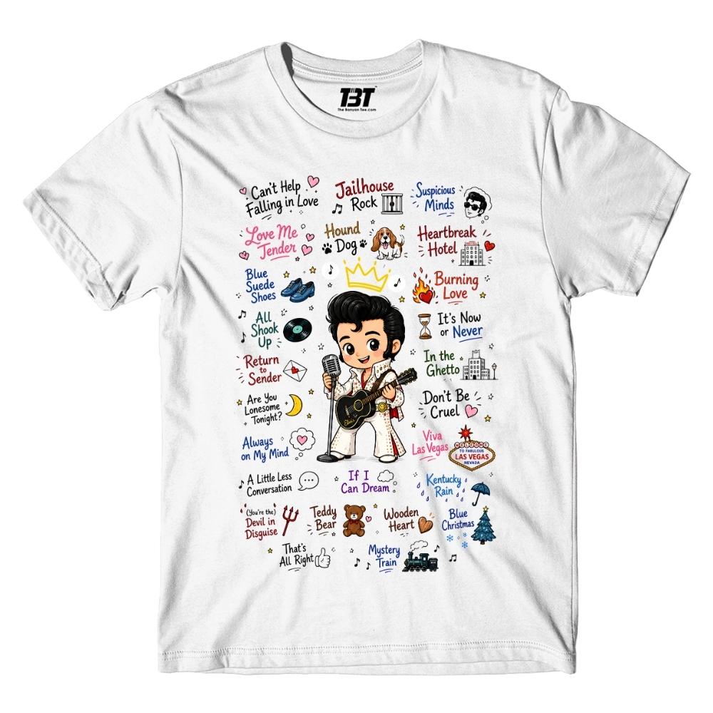 elvis presley rockabilly doodle t-shirt music band buy online india the banyan tee tbt men women girls boys unisex white 