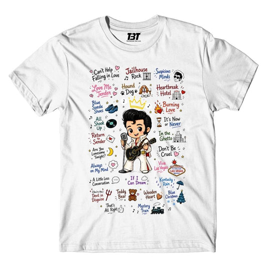 elvis presley rockabilly doodle t-shirt music band buy online india the banyan tee tbt men women girls boys unisex white 