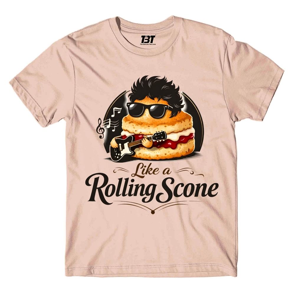bob dylan rolling scone t-shirt music band buy online india the banyan tee tbt men women girls boys unisex peach 