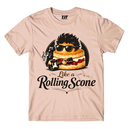 bob dylan rolling scone t-shirt music band buy online india the banyan tee tbt men women girls boys unisex peach 