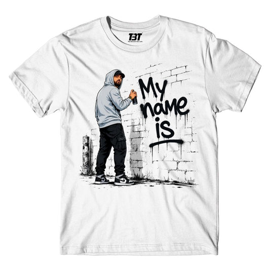 eminem my name is t-shirt music band buy online india the banyan tee tbt men women girls boys unisex white 