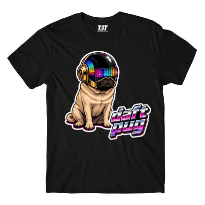 Daft Punk “Daft Pug” t-shirt in black, flat front view