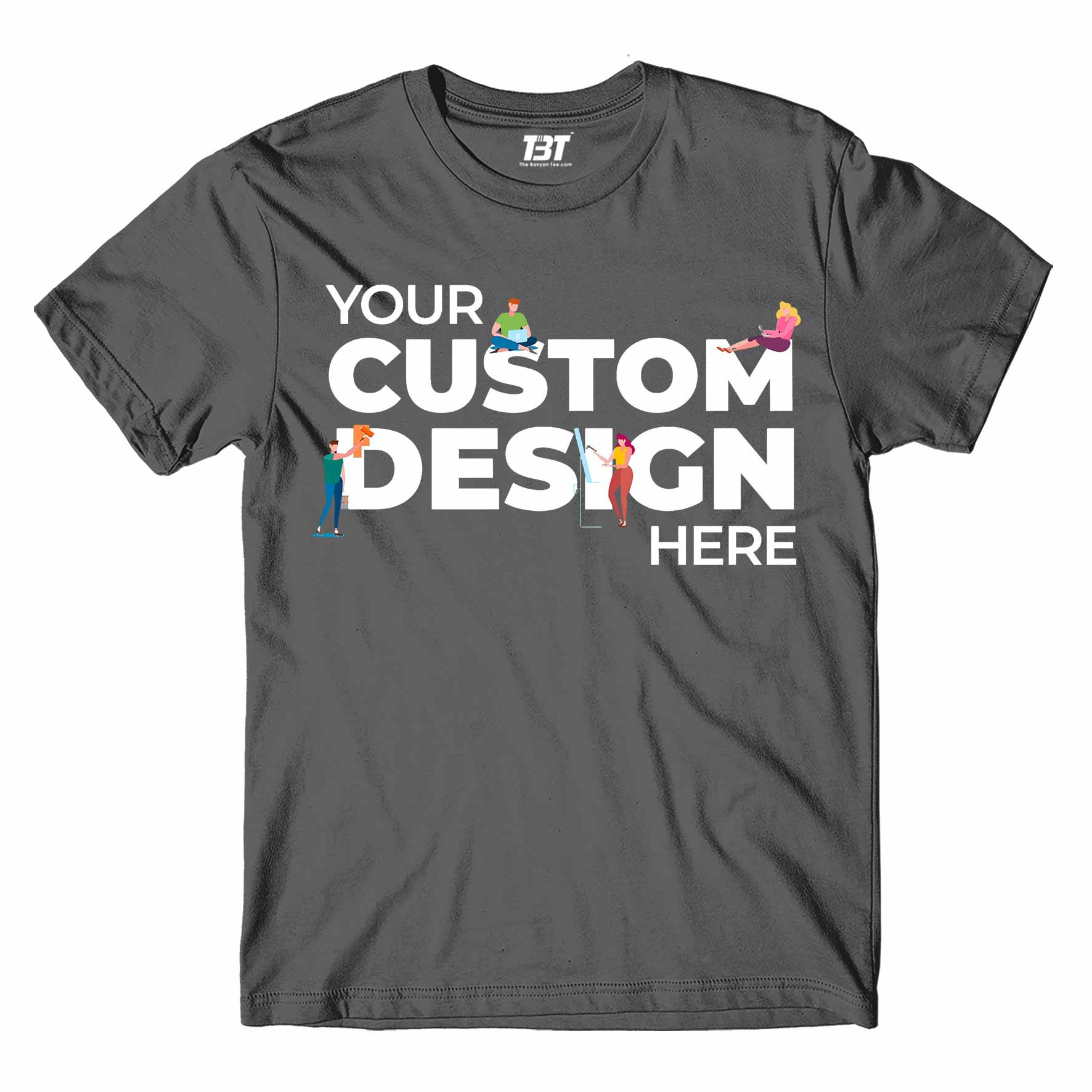 customized custom t-shirt shirt steel grey the banyan tee your design here 